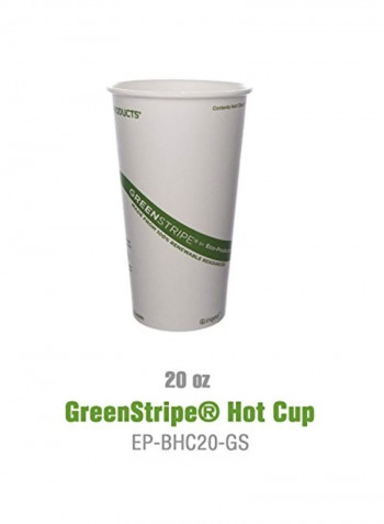 1000-Piece Hot Cup Set White/Green 20ounce