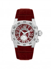Men's Round Leather Analog Wrist Watch 7213 Gslq 97