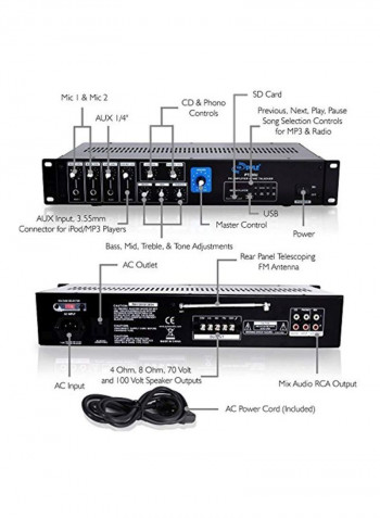 Power Amplifier PT330U Black/White/Blue