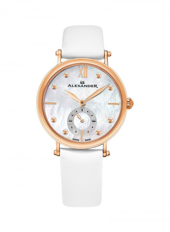 Women's Monarch Roxana Leather Analog Wrist Watch A201-03