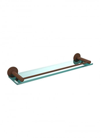 Fresno Collection Wall Mounted Glass Shelf Brown/Clear 22inch