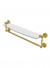 Integrated Towel Bar Glass Shelf Gold/Clear 18x5inch
