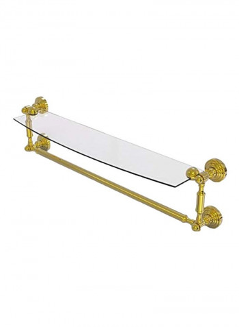 Integrated Towel Bar Glass Shelf Gold/Clear 18x5inch