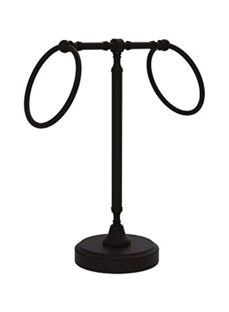 Vanity Top 2 Ring Guest Towel Holder Oil Rubbed Bronze 13x6.2x15inch