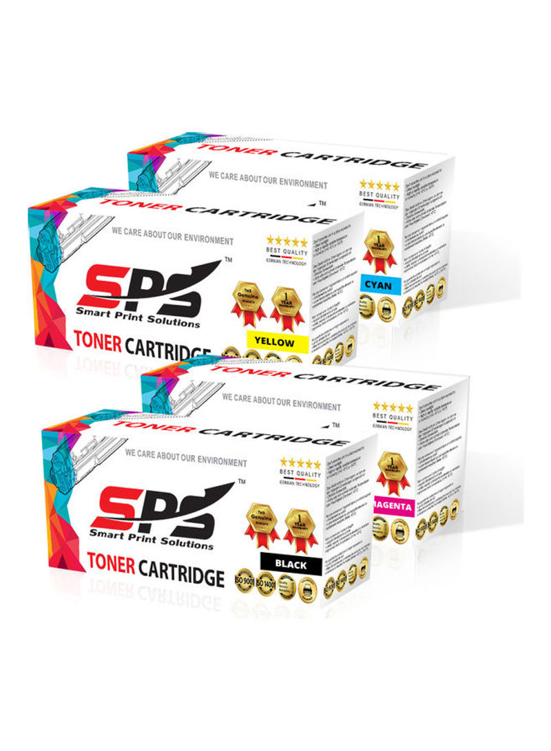 4-Piece Printer Toner Cartridges Set Multicolour