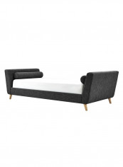 Modern Sofa Bed Frame With Mattress Charcoal Grey