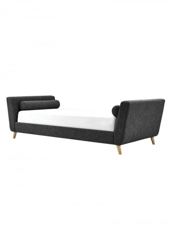 Modern Sofa Bed Frame With Mattress Charcoal Grey