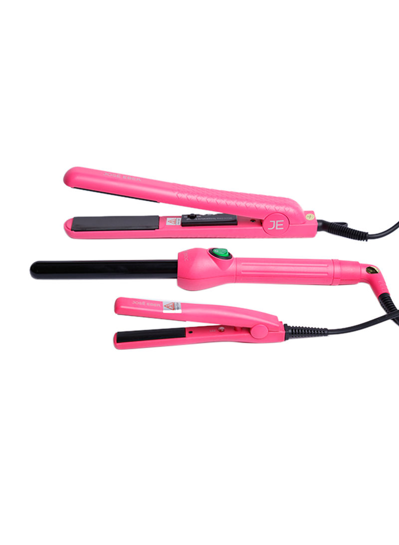 3-Piece Hair Styling Tool Set Pink