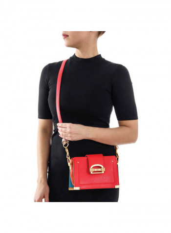 Strong Leather  Sholder Bag أحمر