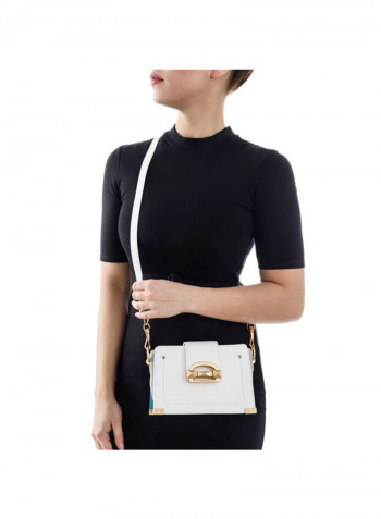Strong Leather  Sholder Bag أبيض