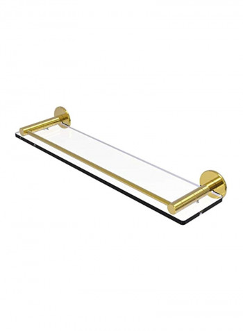Fresno Collection Vanity Rail Glass Shelf Clear/Gold 22inch