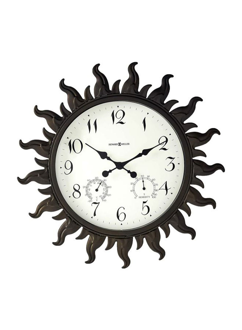 Sunburst II Wall Clock White/Black 2.5x22.5x22.5inch