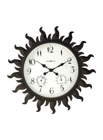 Sunburst II Wall Clock White/Black 2.5x22.5x22.5inch