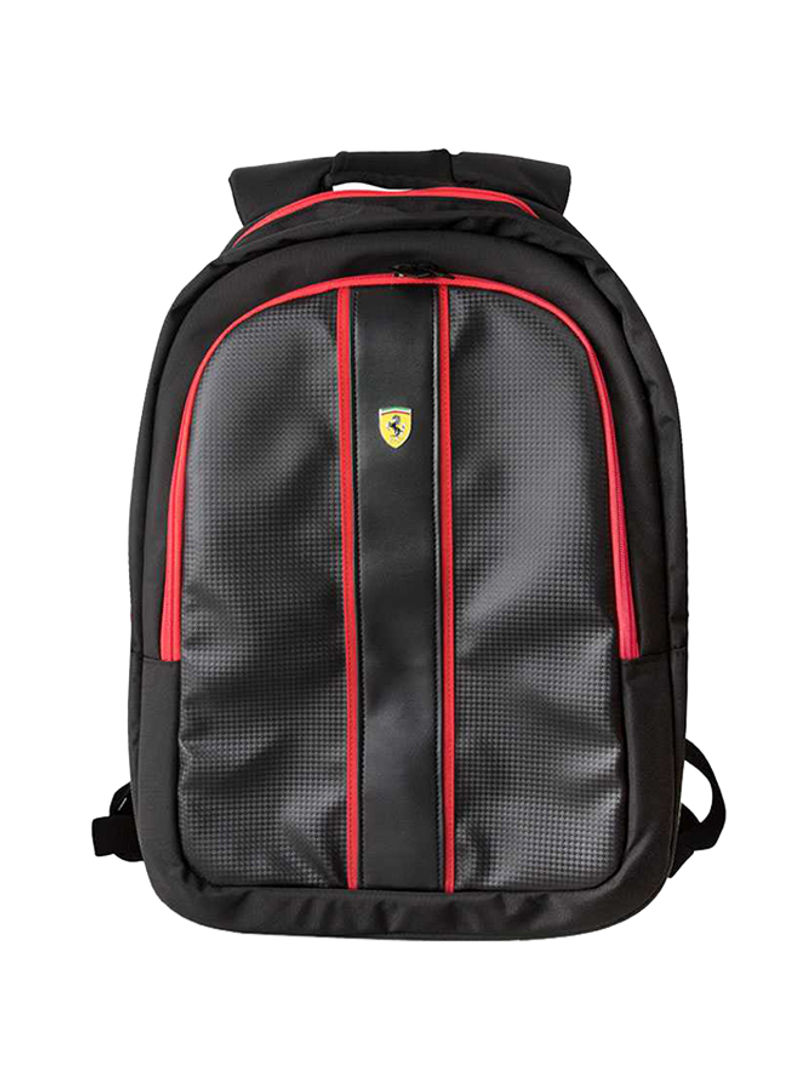 Scuderia Laptop Backpack With Charging Cable 15inch Black/Red
