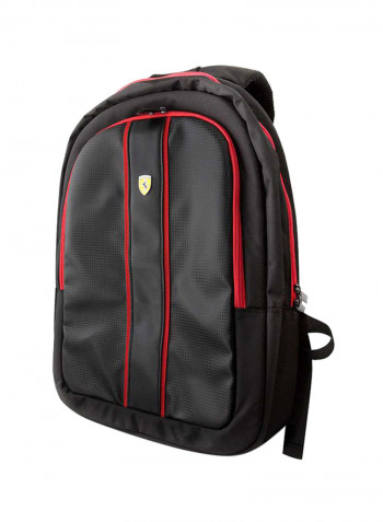 Scuderia Laptop Backpack With Charging Cable 15inch Black/Red