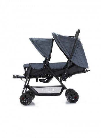Twin Baby Stroller Combo - Grey