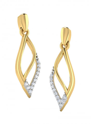 18K Gold Exquisite Design Arrow Diamond Dangle Earring