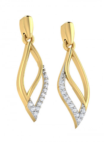 18K Gold Exquisite Design Arrow Diamond Dangle Earring