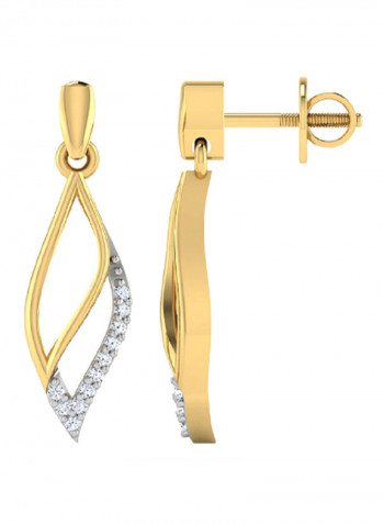 18K Gold Exquisite Design Arrow Diamond Dangle Earring