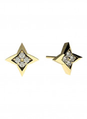 18K Gold Exquisite Design Star Diamond Stud Earring