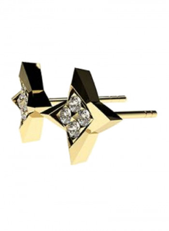 18K Gold Exquisite Design Star Diamond Stud Earring