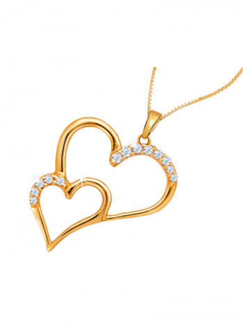 Two Heart Diamond Pendant Necklace