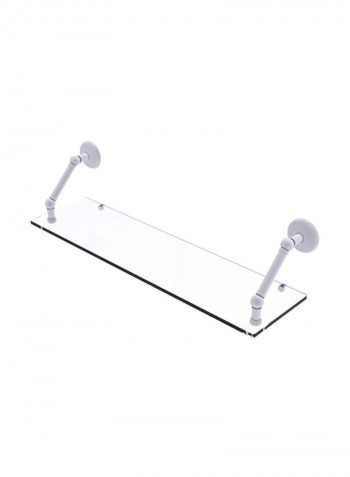 Floating Glass Shelf Clear/White 30inch