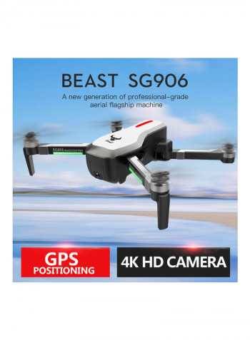 SG906 GPS Brushless 4K Drone with Camera Handbag 5G Wifi FPV Foldable Optical Flow Positioning Altitude Hold RC Quadcopter White 30.1*14.5*23.6cm