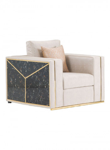 1 Seater Fabric Sofa Beige