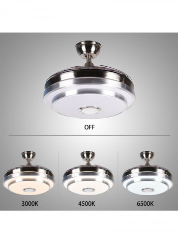 Modern Ceiling Fan with LED Light Silver