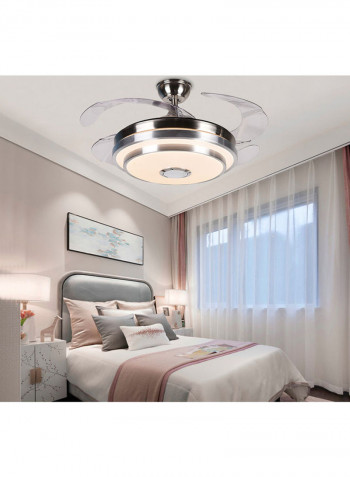 Modern Ceiling Fan with LED Light Silver