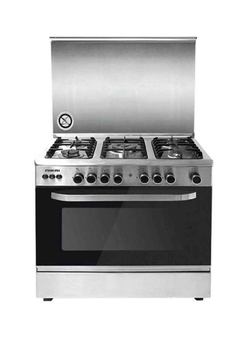 5-Burner Gas Cooker With Oven U6090EG Silver/Black
