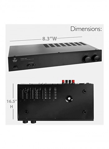2-Channel Stereo Power Amplifier PAMP1000 Black