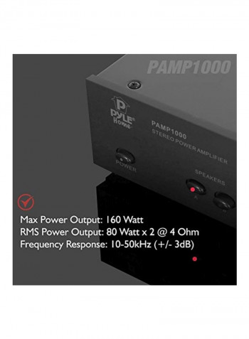 2-Channel Stereo Power Amplifier PAMP1000 Black