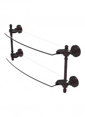 2-Tier Glass Shelf Clear/Brown 18x5inch