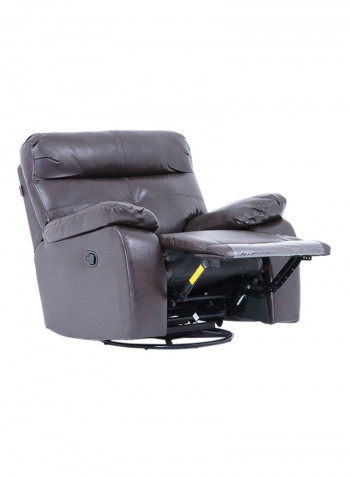 Dimas Leather Recliner Brown