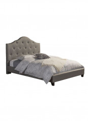 Anica Scalloped Modern Platform Bed Without Mattress Grey 160 x 200centimeter
