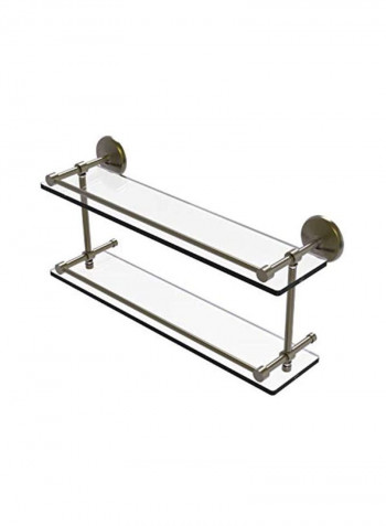 Monte Carlo Collection Double Rail Glass Shelf Gold/Clear 22inch