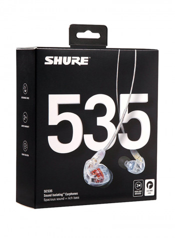 SE535 Sound Isolating Earphones With 3.5mm Cable, Remote And Mic Clear