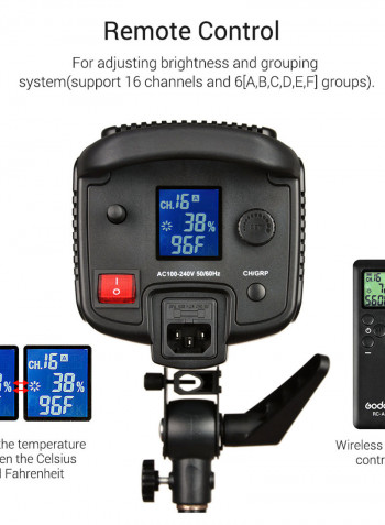 SL150W 5600K 150W High Power LED Video Light Wireless with Bowens Mount Black