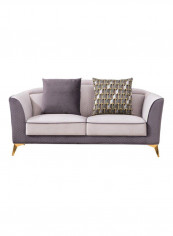 Loretta 2 Seater Fabric Sofa Grey/Beige