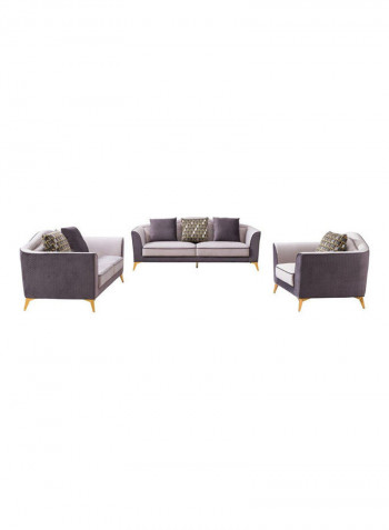 Loretta 2 Seater Fabric Sofa Grey/Beige