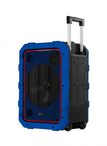 Rechargeable Weather-Resistant Trolley Speaker 10inch Blue