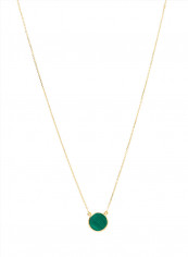 18 Karat Rose Gold Malachite Single Stone Necklace
