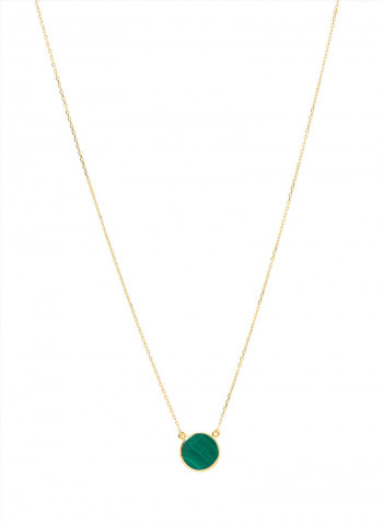18 Karat Rose Gold Malachite Single Stone Necklace