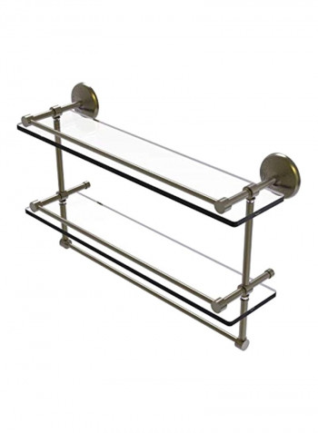 Gallery Double Towel Bar Glass Shelf Clear/Silver 22inch