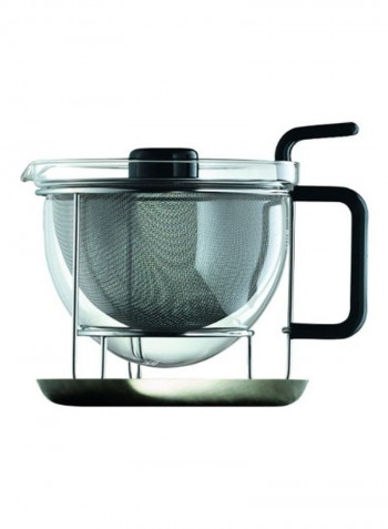 Glass Pot Silver/Black