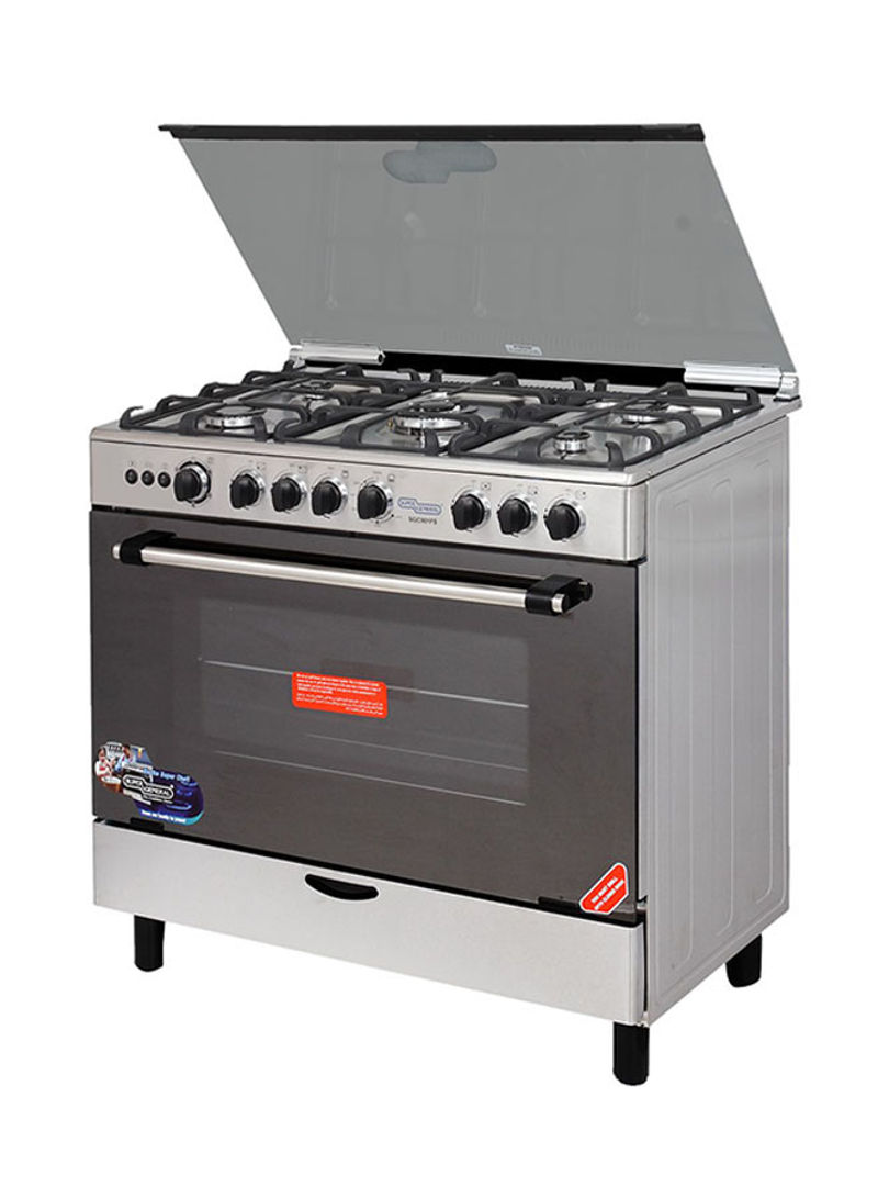 5-Burner Gas Cooker And Oven 90Cm SGC 901 FS SS Silver