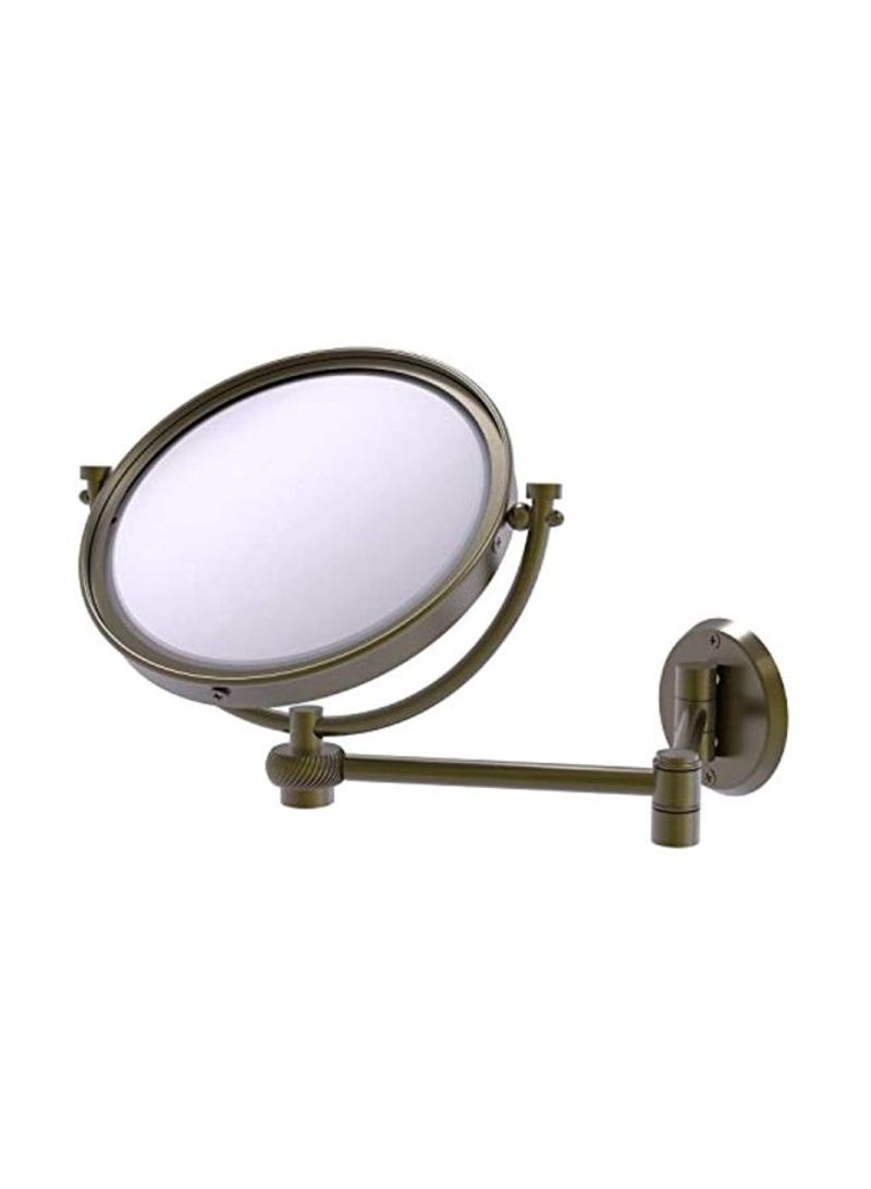 4x Wall Mounted Makeup Mirror Clear/Brown 8x18x10inch
