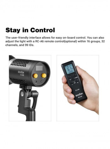 ML60 Portable Studio LED Light for Photography Black